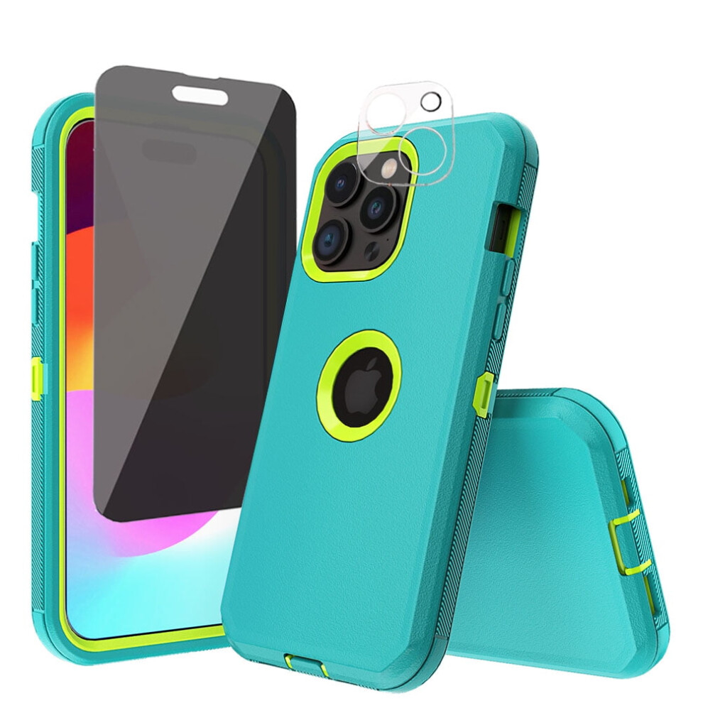Iphone 15 Case With Privacy Screen And Lens Protector Green 972899393948