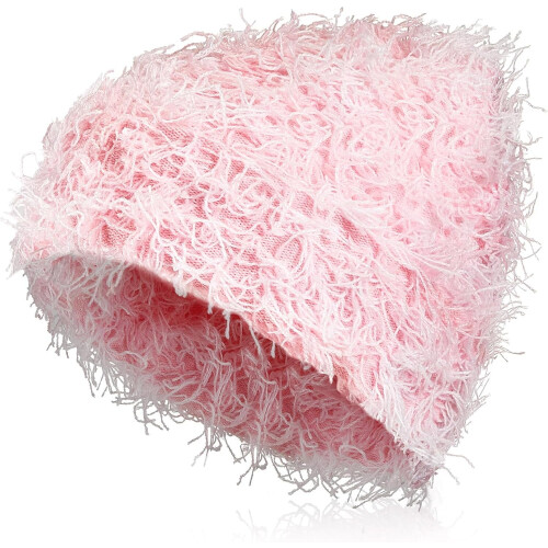 Bonnet tricoté effet usé, chaud et duveteux, taille unique