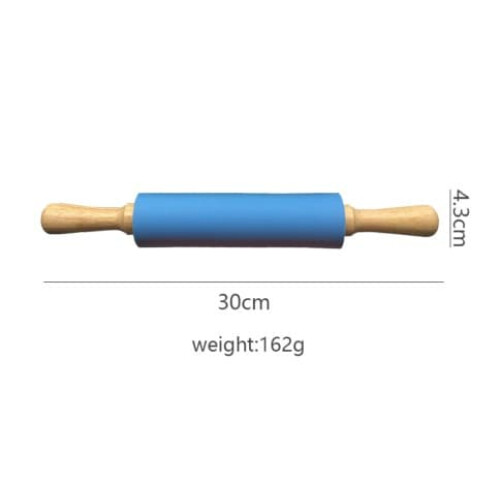 Rolling Pin Non-Stick Silicone with Wooden Handle 30 cm 1
