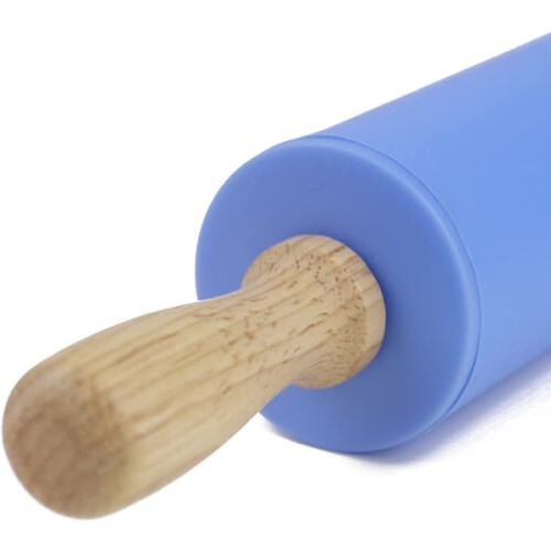 Rolling Pin Non-Stick Silicone with Wooden Handle 30 cm 2