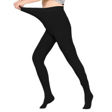 Dameslegging met hoge taille, thermische fleece, zwart, maat M