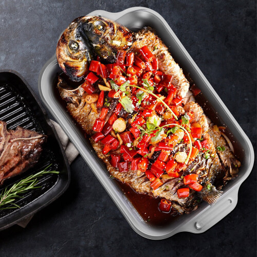 Stainless Steel Roasting Pan Rectangular 13.5x9.5 inches 1