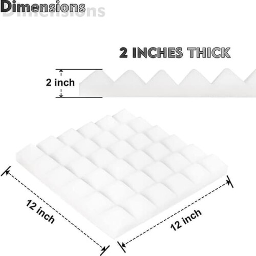 Acoustic Panels Soundproof Foam 12-Pack White 1