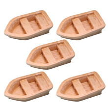 Mini Wooden Boats Landscape Decoration Set of 5