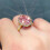 Roze eivormige ring met strasssteentjes, damesmaat 5-11 7