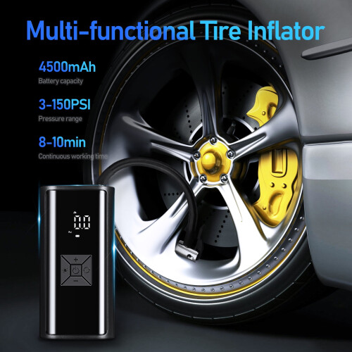 Cordless Tire Inflator Portable Air Compressor 12V