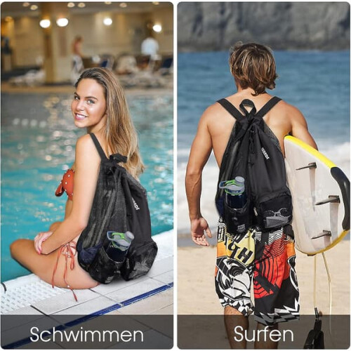 Gym backpack with dry/wet separation and drawstring pink 1