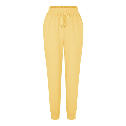 Pantaloni cargo da donna in cotone e lino, affusolati e con tasche 2