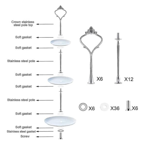 Cake Stand Tray Hardware Set 6-Piece 1