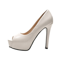 Sandales Ă talons hauts Penkiiy pour femmes, en cuir verni, bout ouvert