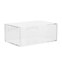 OUNONA kirkas akryylinen säilytyslaatikko kannella 19,4 x 11,4 x 9,9 cm