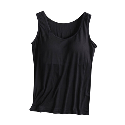 Ärmelloses Damen-Tanktop, einfarbig, Rundhalsausschnitt, mit integrierter