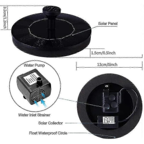Solar Powered Floating Garden Fountain Pump for Pond 1