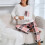 Dame flannel pyjamassæt med lange ærmer, ternet, 2 dele 6