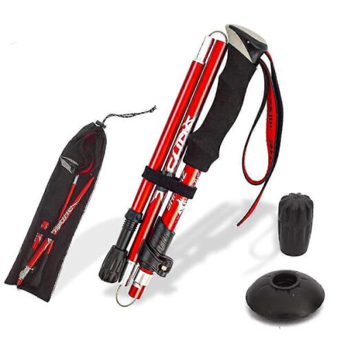 Hiking Pole Foldable Antishock 5-piece Purple 95-110cm 2