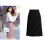 Dame A-formet nederdel i blonde, sort, knælang, plus size 1