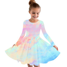 Rosa Batik-Langarmkleid für Teenager-Mädchen