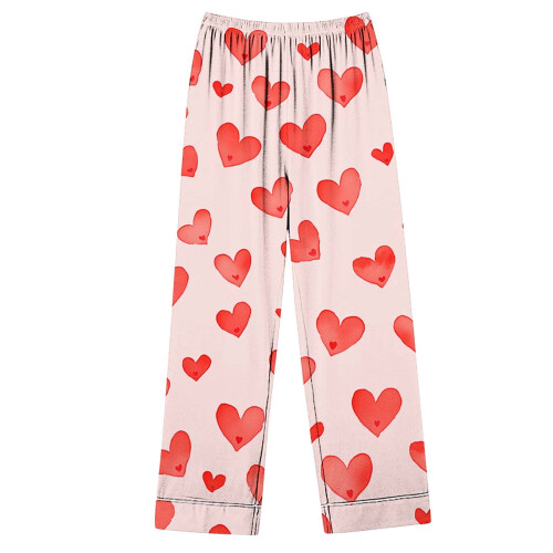 Women's Plus Size Valentine Pajama Set Long Sleeve