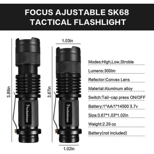 Mini LED Flashlight Green Red Blue 3 Modes 3-pack 1