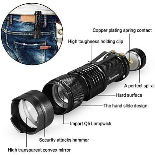 Mini LED Flashlight Green Red Blue 3 Modes 3-pack 2