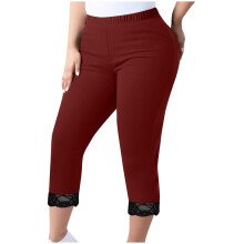 Damen-Capri-Leggings in Übergrößen mit hohem Bund, Größen L-5X