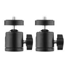 Svingbart stativadapter med kulehode, 1/4" skrue, 2 stk.
