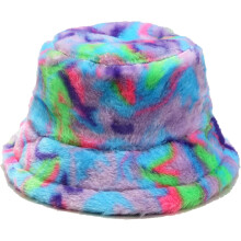 Vinter fluffig bucket hat fuskpäls dam varm mössa