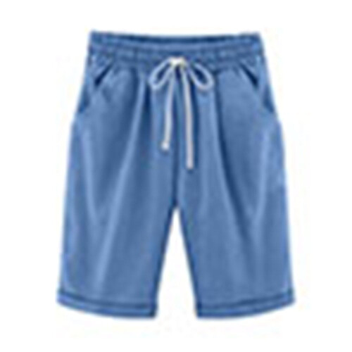 Dameshorts med høj talje i bomuld, plus size