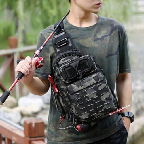 Fishing backpack with rod holder and storage capacity 2