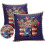 Waterproof Throw Pillow Covers Blue-Red Plaid Set of2 1