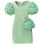 Grünes Strickkleid-Set mit Puffärmeln für Kinder, inklusive Tasche 1