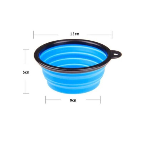 Foldable food bowl with carabiner black 1