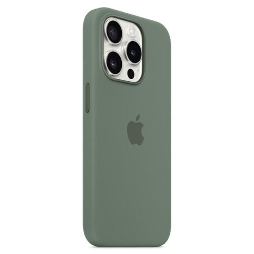 Capa de silicone magnética compatível com MagSafe para iPhone 15 Pro Max. Cor verde. 1