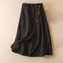Dámská bavlněná polosukně áčkového střihu, černá, XL
