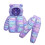 Completo viola per bambino composto da giacca imbottita e pantaloni. 1