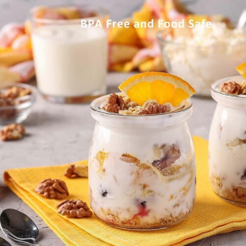 Yogurt pudding glass jars with plastic lids 6 pcs 200ml 2