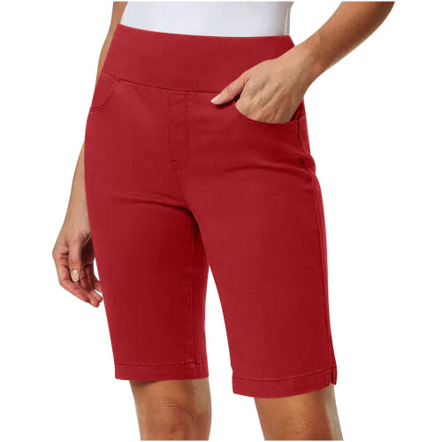 Dame Stretch Twill Bermudashorts Rød XXL 1