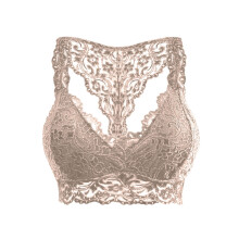 Spitzen-Halter-Bralette für Damen, ungepolstert, ohne Bügel, V-Ausschnitt