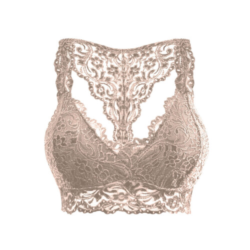 Γυναικείο Σουτιέν Bralette με Δαντέλα και Χαλαρή Λαιμόκοψη V