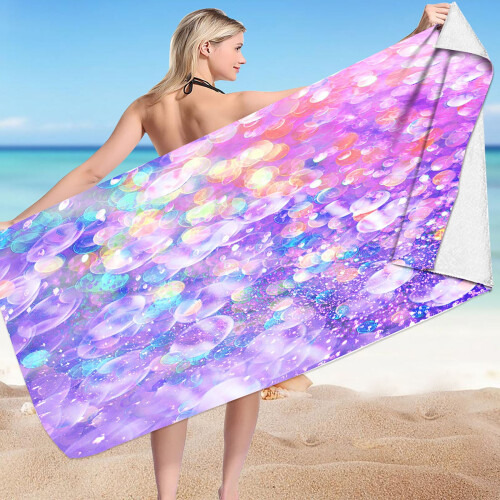 Toalha de praia de microfibra leve e resistente à areia, 76 x 152 cm (30 x 60 polegadas).