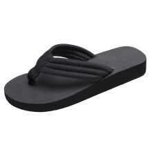 Chinelo feminino de dedo, sola macia, para praia, preto, tamanho único