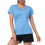 Dam polyester tränings-T-shirt grön V-ringad L 1