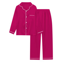Dame satin efterårspyjamassæt med lange ærmer og komfort loungewear