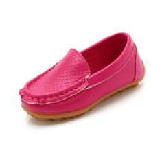 Mocasines para niño pequeño, zapatos planos casuales y suaves, color rosa fucsia, talla 26.