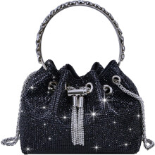 Mála clutch tráthnóna le rhinestones do mhná, airgead, píosa amháin
