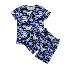 Børne Camo T-shirt og Shorts Sæt Blå 12-24 Måneder