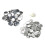 Metal button badge parts set 44mm 100 sets 8