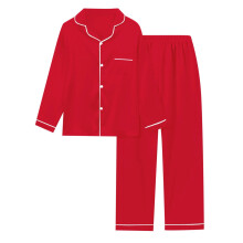 Dame satin efterårspyjamassæt med lange ærmer og komfort loungewear