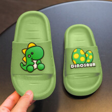 Kinder-Dinosaurier-Hausschuhe, grün, weiche Sohle, Größe 14