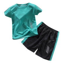 Set pantaloni scurți sport pentru copii, maiou cu uscare rapidă și plasă, verde, 4-5